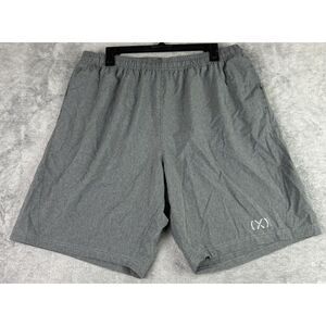 2(X)IST Men's XL Gray Athletic Shorts 9"‎ Running Zippered Pockets Gym Pull On